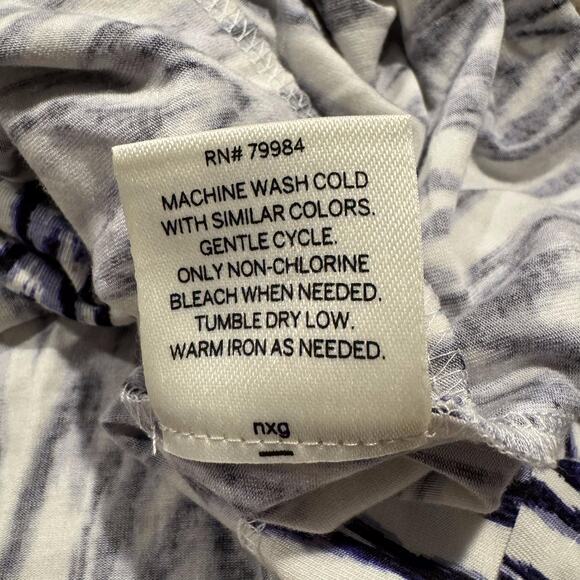 Soma Womens Dress Mini Sleeveless Scoop Neck Ikat Pockets White Blue Medium KQ - Picture 4 of 5